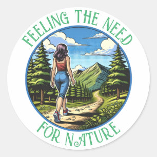 Adesivo Mulher Caminhando um Julgamento sobre Natureza