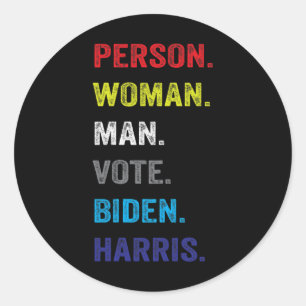 Adesivo Mulher. Cara. Votem. Biden. Harris