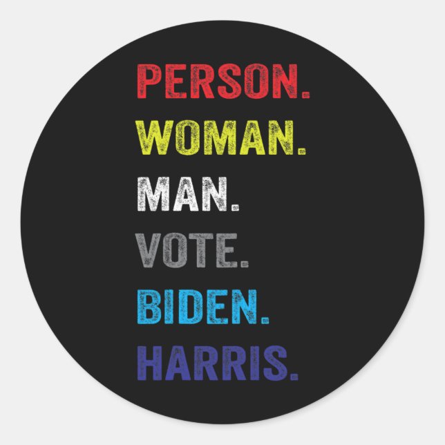 Adesivo Mulher. Cara. Votem. Biden. Harris (Frente)