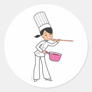 Adesivo Mulher Chef Sticker com Ilustração