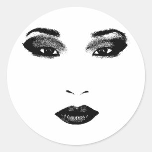 Adesivo Mulher chinesa faz beliche beleza Retrato Arte