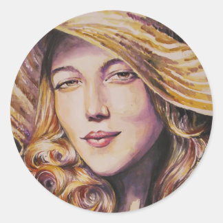 Adesivo Mulher com chapéu