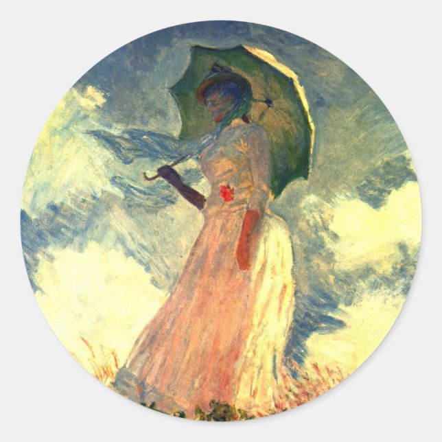 Adesivo Mulher com guarda-chuva por Claude Monet Stickers (Frente)
