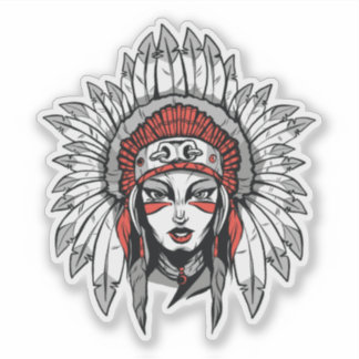 Adesivo Mulher com Headdress