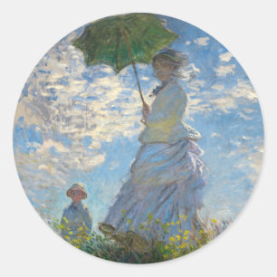 Adesivo Mulher com Parasol - Madame Monet e seu filho