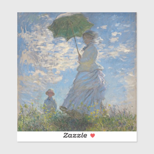 Adesivo Mulher com Parasol | Paisagem Francesa (Folha)