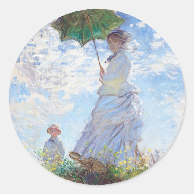 Adesivo Mulher com Parasol por Claude Monet (Frente)