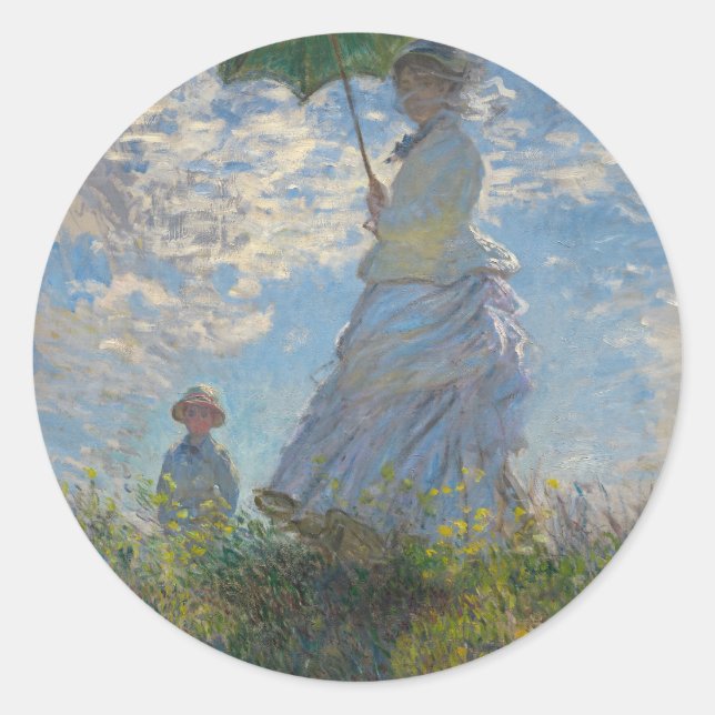 Adesivo Mulher de Claude Monet com um parasol 1875 (Frente)