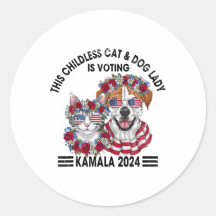 Adesivo Mulher De Gato E Cachorro Sem Filhos Está Votando