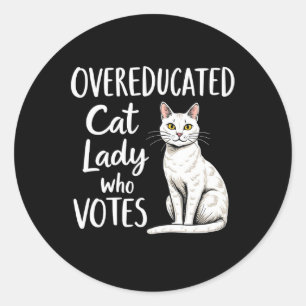 Adesivo Mulher De Gato Excessionária Que Vota Para Kamala