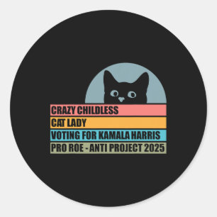 Adesivo Mulher De Gato Sem Filhos Votando Para Kamala Harr