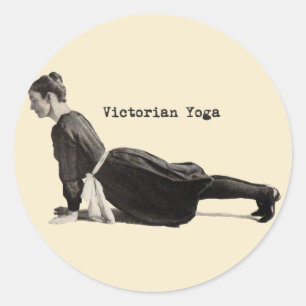 Adesivo Mulher de Yoga Vitoriana Vintage Impressão em Pose