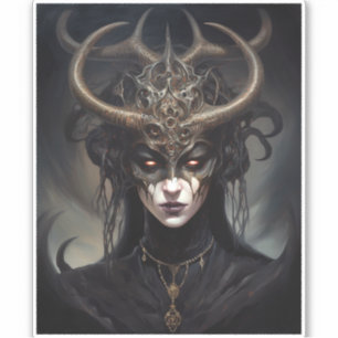 Adesivo Mulher demônio: Rainha Dark Fantasy Art