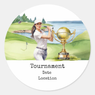 Adesivo Mulher do Golfe no campo de golfe