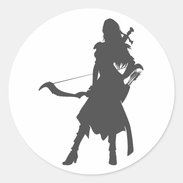 Adesivo Mulher guerreira da Silhout - Escolha a cor de fun (Frente)