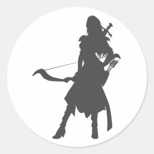 Adesivo Mulher guerreira da silhueta - Escolher cor de fun