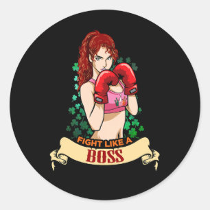 Adesivo Mulher Irlandesa Forte Empoderada Boxe Kickboxing