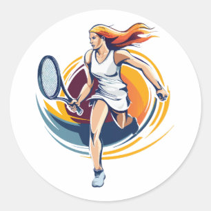 Adesivo mulher jogando ténis