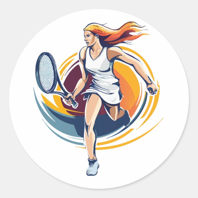 Adesivo mulher jogando ténis (Frente)