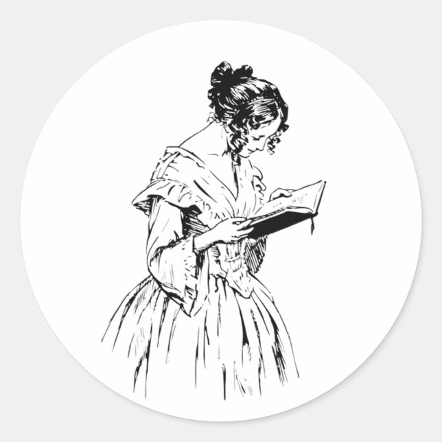 Adesivo Mulher Lendo Livro (Frente)