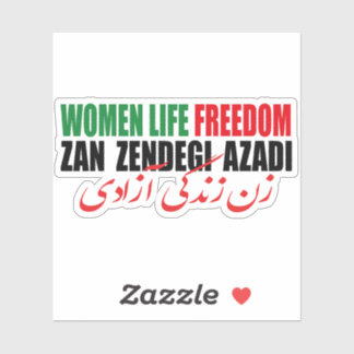 Adesivo Mulher Liberdade Irã Zan Zendegi Azadi Persa