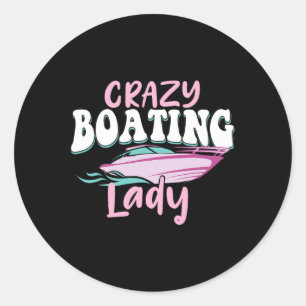 Adesivo Mulher Louca de Barco - Amante de Barcos Navegando