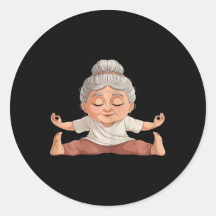 Adesivo Mulher Madura Esportiva Arte de Lança de Yoga Rela