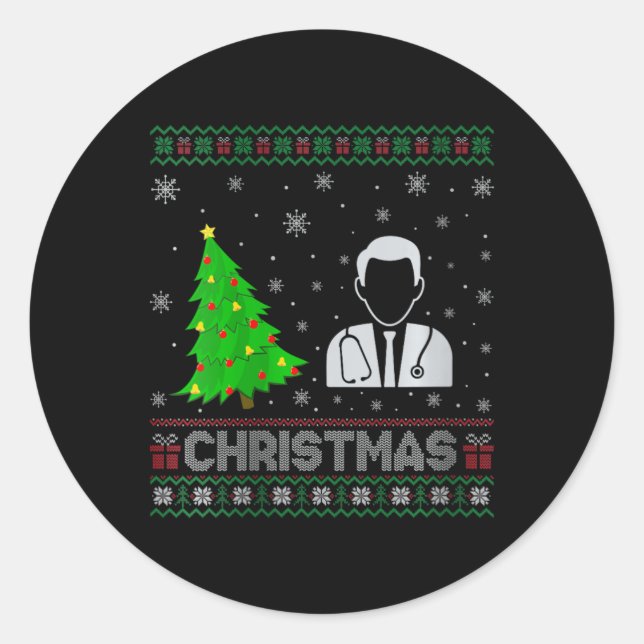 Adesivo Mulher Médica Xmas Tree Lighting Feia Natal (Frente)
