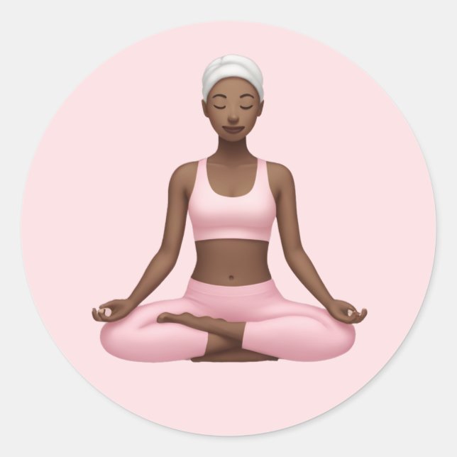 Adesivo Mulher Meditante Emoji - Arte Canja Yoga (Frente)
