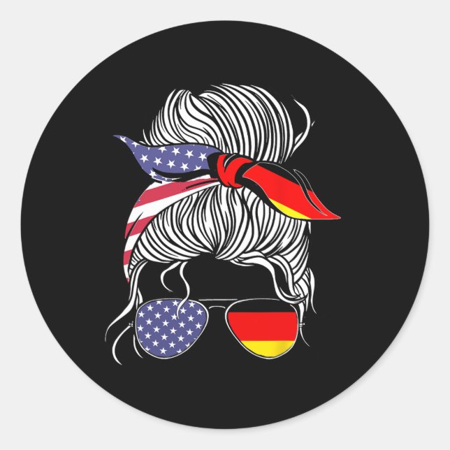 Adesivo Mulher Menina Fla Orgulhosa Patriota Germano-Ameri (Frente)