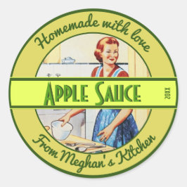 Adesivo Mulher na cozinha cozinhando Comida de texto perso