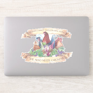 Adesivo Mulher não pode sobreviver só com vinho - frango