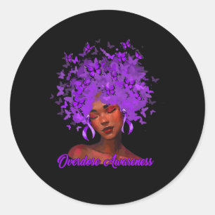 Adesivo Mulher Negra Africana Sobredosagem de Fita Roxa Aw