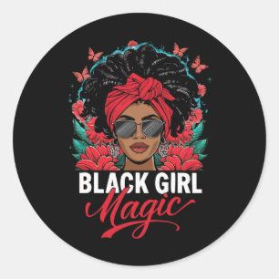 Adesivo Mulher Negra Afro-Americana Com Borboletas E 