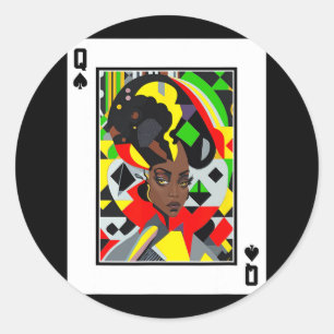 Adesivo Mulher negra Décima sexta Rainha Negra Quad Spade