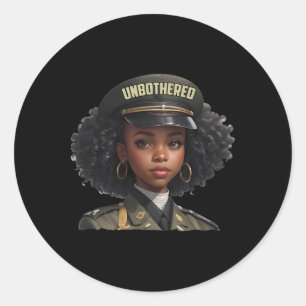 Adesivo Mulher Negra Imperturbável Melanina Locs Camo Pret