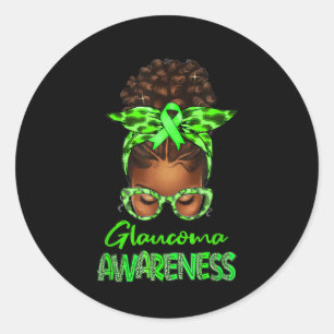 Adesivo Mulher Negra Mensageira Bun Fita Verde Glaucoma Aw