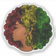 Mulher negra rasta afro vermelho amarelo verde