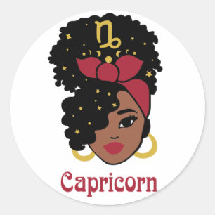 Adesivo Mulher Negra Zodiac Capricórnio