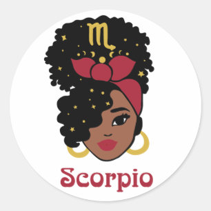 Adesivo Mulher Negra Zodiac Scorpio