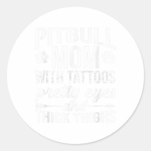 Adesivo Mulher Pitbull Mãe Com Tatuagens Bonito Olhos Espe
