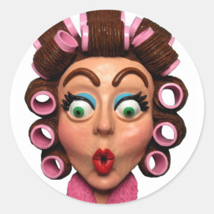 Adesivo Mulher que veste encrespadores