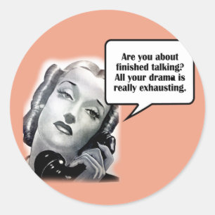 Adesivo Mulher retro no telefone, drama