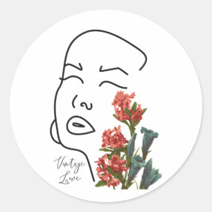 Adesivo Mulher retrógrada fica com uma linha de flor T