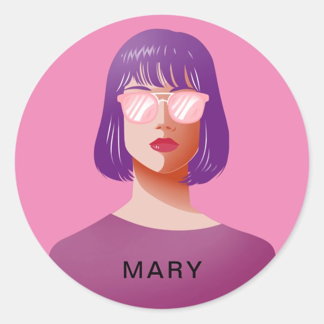 Adesivo Mulher rosa-chic e elegante (Frente)