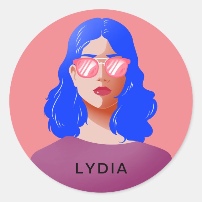 Adesivo Mulher rosa-chic e elegante (Frente)