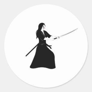 Adesivo Mulher Samurai Warrior com Katana