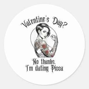 Adesivo Mulher Solteiro Tatuada Inclina Para Anti Valenti