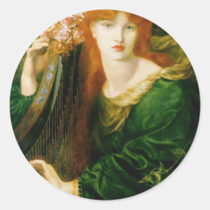 Adesivo Mulher Tocando Pintura Harp