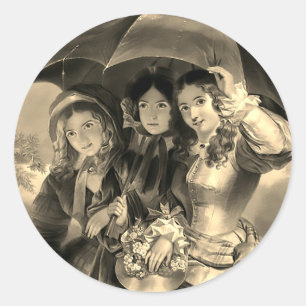 Adesivo Mulher vitoriana guarda-chuva dia chuvoso senhora 